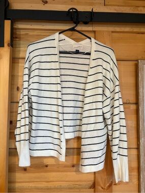 Universal Thread Cream and Black Striped Knit Top